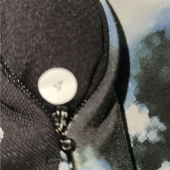 Lululemon Cropped Leg Stop At Nothing Leggings Black Blue 4 - Picture 11 of 15